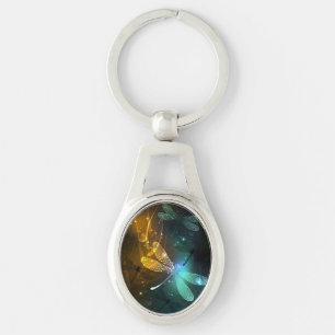 Chaveiro Voo luminoso verde de libélula