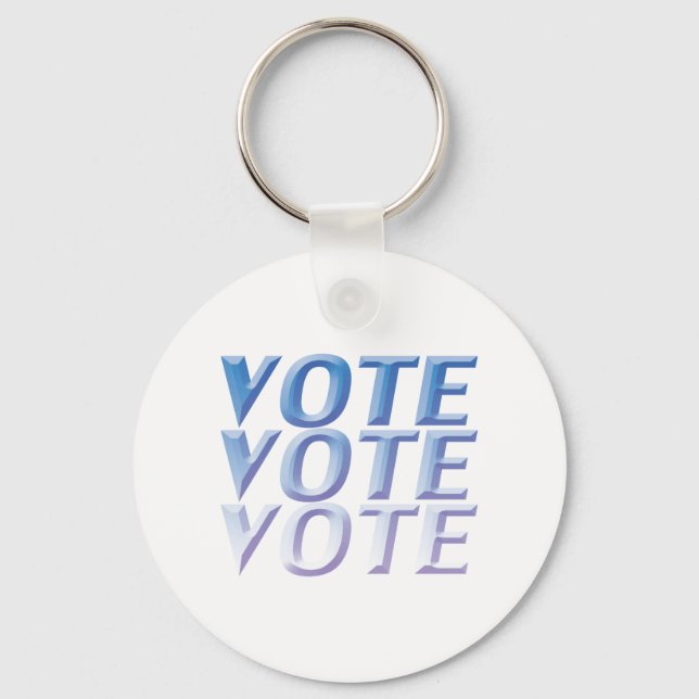 Chaveiro votação - azul 3 D letras brancas (Frente)
