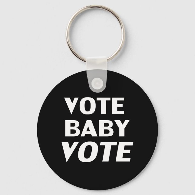 Chaveiro Votação Baby Vote - branco preto (Frente)