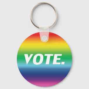 Chaveiro Votar cores do arco-íris orgulho gay lgbtq lgbbt