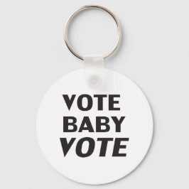 Chaveiro Vote Baby Vote preto e branco moderno