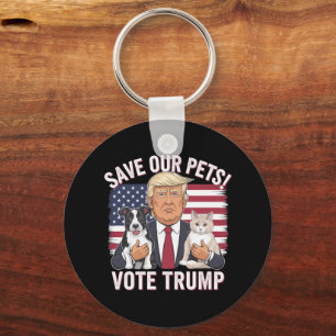Chaveiro Vote Trump Salve Nossos Animais de Estimação Gatos