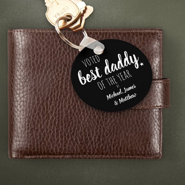 Chaveiro Votei Melhor Pai do Ano até ... Preto & Branco (Criador carregado)
