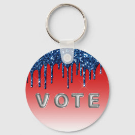 Chaveiro Voto Americano Azul Brilho Gotejante