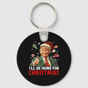 Chaveiro Vou Estar Em Casa No Natal Papai Noel Divertido Tr