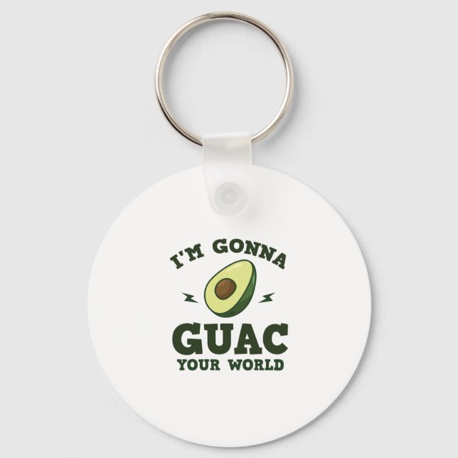 Chaveiro Vou guiar seu mundo Engraçado Guacamole Avocado (Frente)