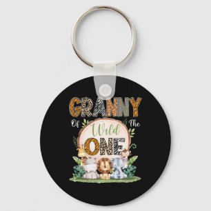 Chaveiro Vovó Da Floresta Selvagem De Um Primeiro Aniversár