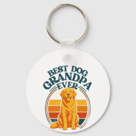 Chaveiro Vovô de Cachorro Retrô Melhor de Todos Golden Retr