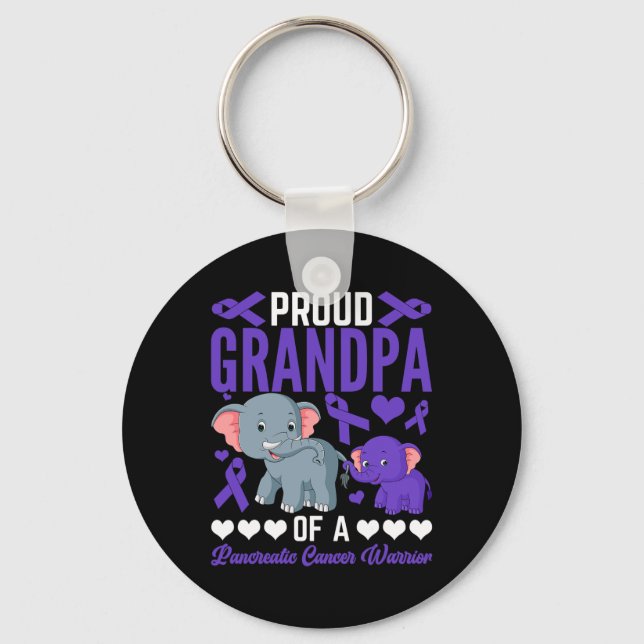 Chaveiro Vovô Orgulhoso De Elefantes Cânceres de pâncreas S (Frente)
