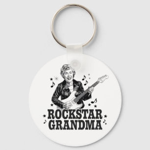 Chaveiro Vovó Rockstar - Design de Música Divertida e Retro