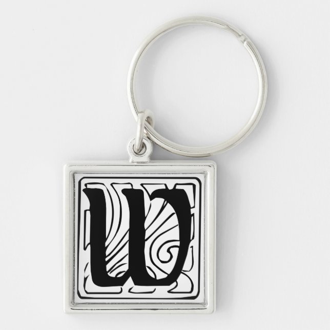 Chaveiro W Monogramm schwarz weiß Schlüsselanhänger (Frente)