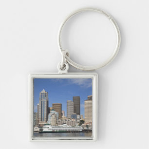 Chaveiro WA, Seattle, horizonte de Seattle com balsa