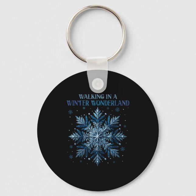 Chaveiro Walking In A Winter Wonderland Snowflake Christmas (Frente)