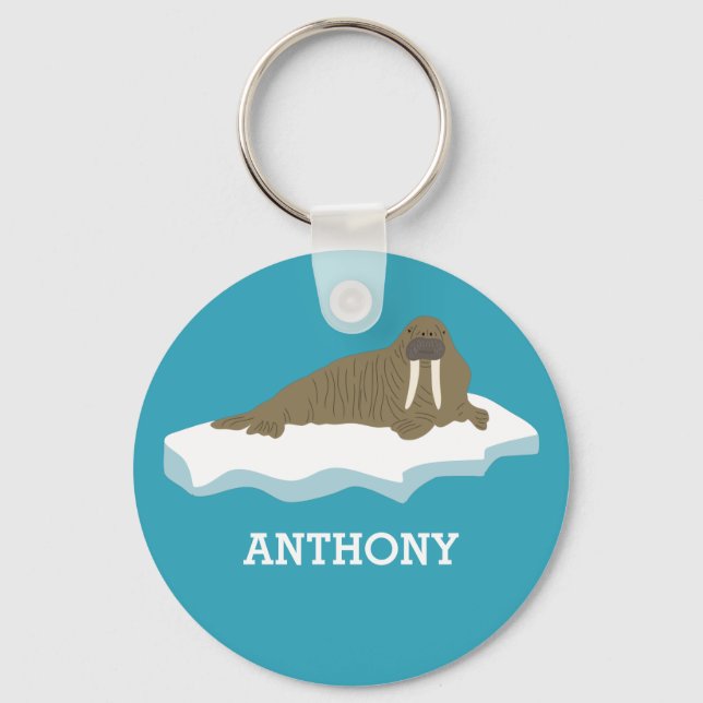 Chaveiro Walrus on an Iceberg Illustration Personalized (Frente)