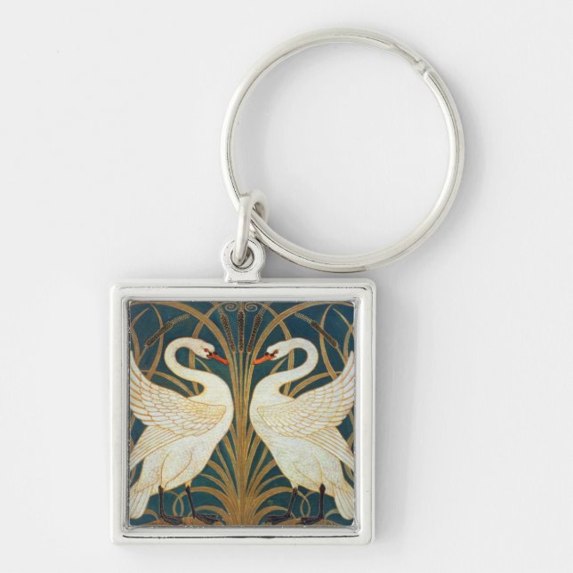 Chaveiro Walter Crane Swan, Rush E Iris Art Nouveau (Frente)