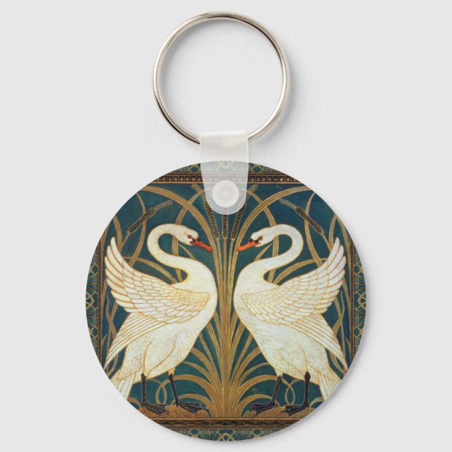 Chaveiro Walter Crane Swan, Rush E Iris Art Nouveau (Frente)
