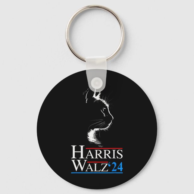 Chaveiro Waltz 2024 Cat Election Kamala Harris Tim Walz 202 (Frente)