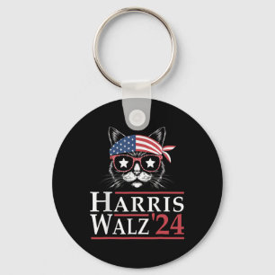 Chaveiro Walz 2024 Engraçado Eleição Gato Kamala Harris Tim