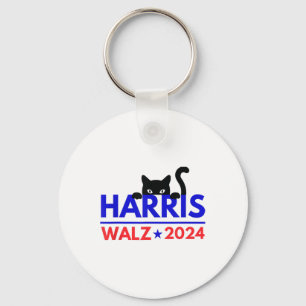 Chaveiro Walz 2024 Gato Engraçado Eleição Kamala Harris Tim