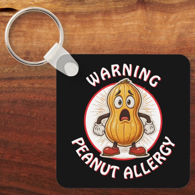 Chaveiro Warning Peanut Allergy Alert   (Frente)