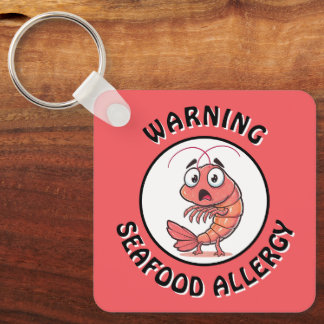 Chaveiro Warning Severe Seafood Allergy Alert Button