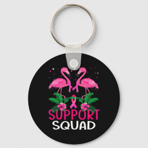 Chaveiro Warrior Support Squad Flamingo Breast Cancer Aware