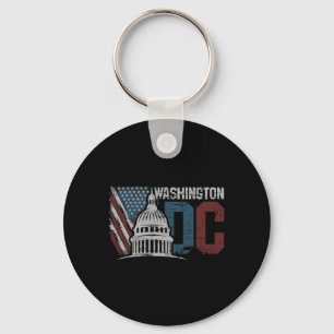 Chaveiro Washington Dc Capitol Hill Usa Flag Souvenir Desig