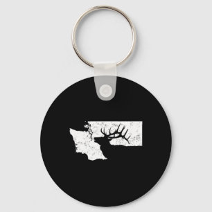 Chaveiro Washington Elk Hunting T Shirt - Bull Elk State Sh