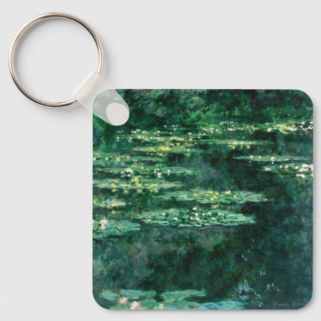 Chaveiro WATER LILILIES IN GREEN POND por Claude Monet (Frente)