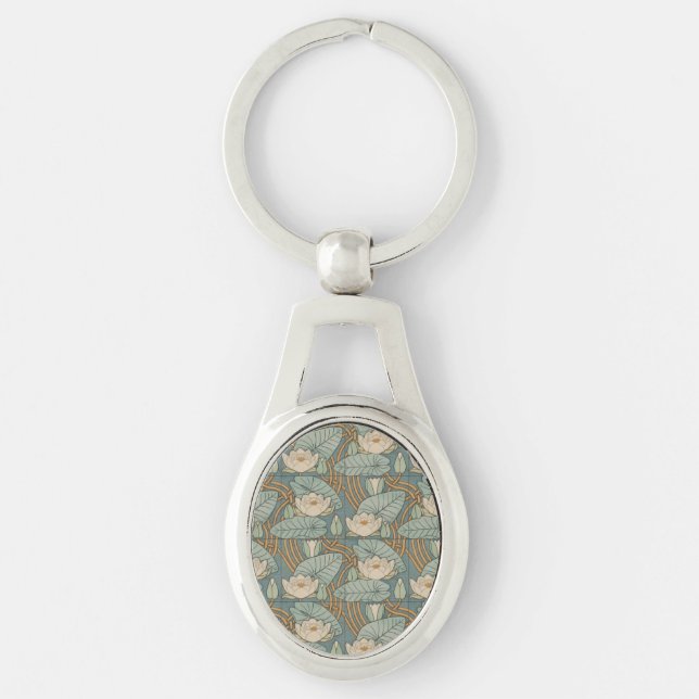 Chaveiro Water Lily Art Nouveau Nature (Frente)