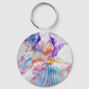 Chaveiro Watercolor Iris Flower Painting irises