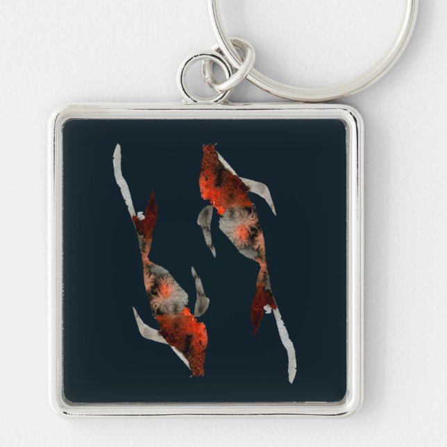 Chaveiro Watercolor koi fish illustration (Frente)