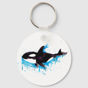 Chaveiro Watercolor Orca
