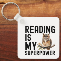 Watercolor Owl Bookworm Lendo Dizendo