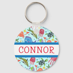 Chaveiro Watercolor Sea cria uma etiqueta personalizada de