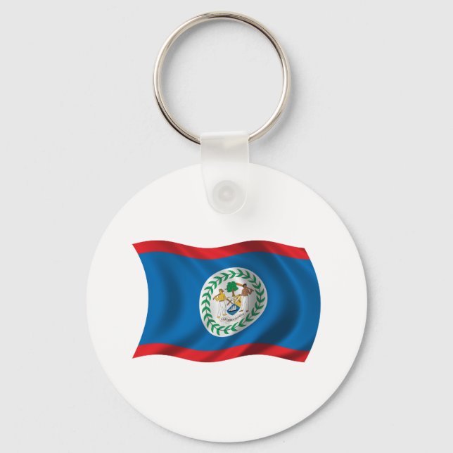 Chaveiro Wavy Belize Flag (Frente)
