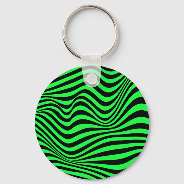 Chaveiro Wavy Optical Illusion Pattern     (Frente)