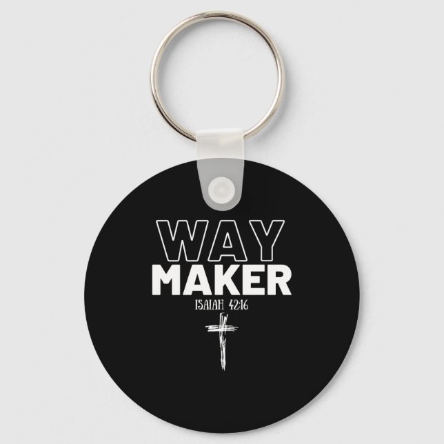 Chaveiro Way Maker Isaiah 42_16 Christian Tee Premium  (Frente)