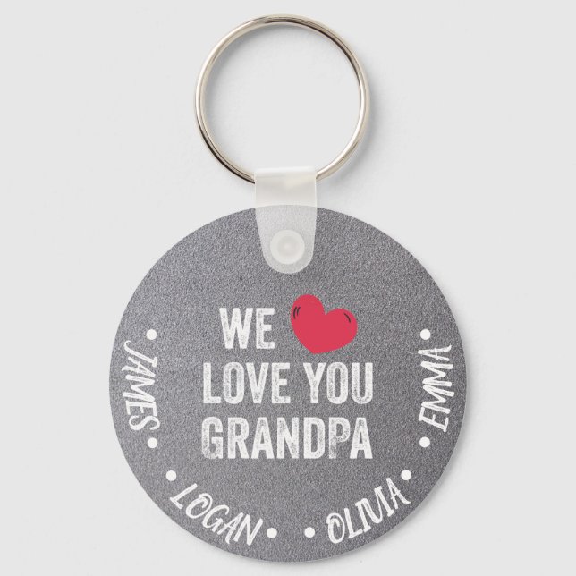 Chaveiro We love you Grandpa, Custom Names (Frente)
