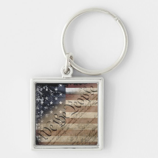 Chaveiro We The People Industrial American Flag Keychain (Frente)
