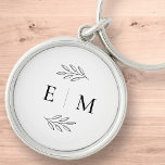 Chaveiro Wedding Elegant Chic Modern Simple Chic Monogram<br><div class="desc">Composed of simple straight lined frames with classic cursive script and serif typography. These elements are simple,  timeless,  and classic.. 

This is designed by White Paper Birch Co. exclusive for Zazzle.

Available here:
http://www.zazzle.com/store/whitepaperbirch</div>