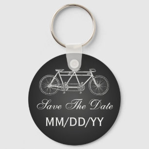 Chaveiro Wedding Save The Date Tandem Bike Black