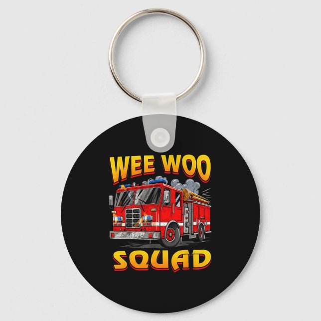 Chaveiro Wee Woo Squad Firefighter Truck Lover Fireman Crew (Frente)