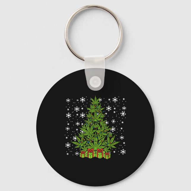 Chaveiro Weed Christmas Tree Funny Xmas T Men Women  (Frente)