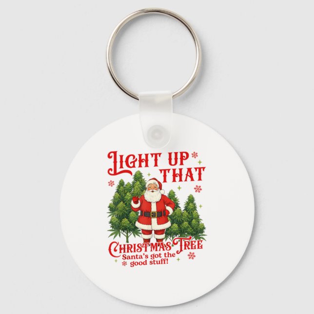Chaveiro Weed Lover Smoking Light Up Christmas Tree  (Frente)