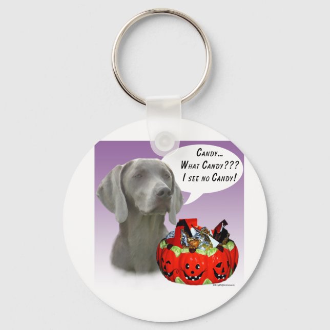 Chaveiro Weimaraner Halloween Candy (Frente)