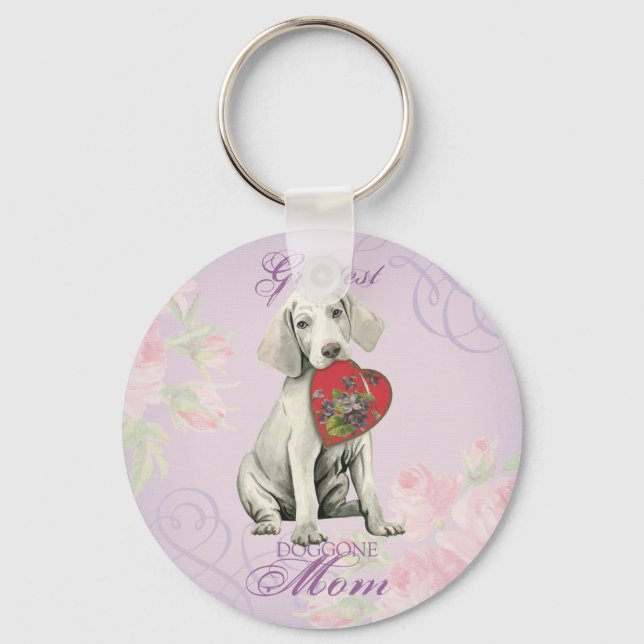 Chaveiro Weimaraner Heart Mãe (Frente)