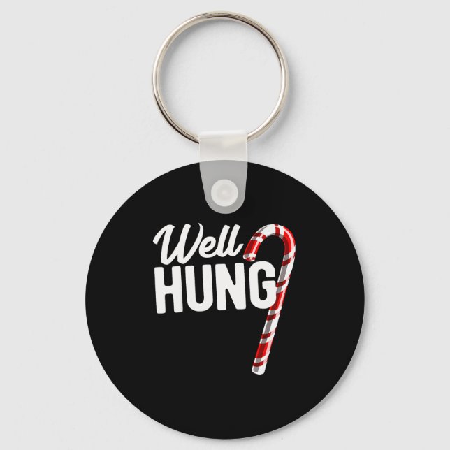 Chaveiro Well Hung Funny Christmas Candy Cane Well Hung  (Frente)