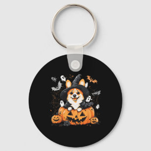 Chaveiro Welsh Corgi Dog Pumpkin Halloween Ação de Graças