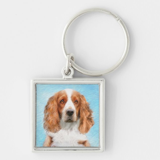Chaveiro Welsh Springer Spaniel Painting - Arte Original De (Frente)